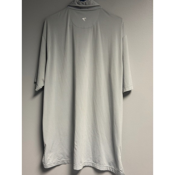 Genteal Performanc Polo Shirt Mens XL Gray White Stripe Short Sleeve Golf - Picture 6 of 12